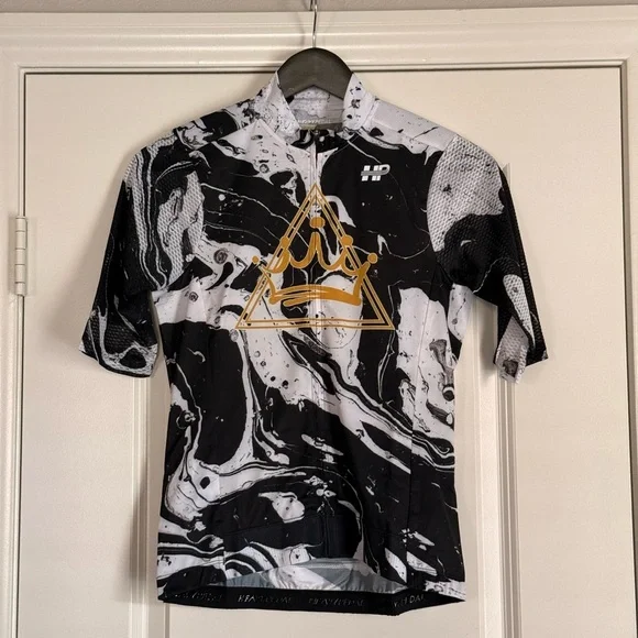 Black and White Graphic Cycling Jersey - Picture 1 of 2